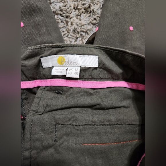 Boden Cropped Polka Dot Trouser Pants Green size 4 - Picture 11 of 12